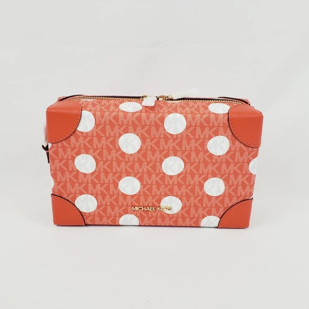 Michael Kors Jeanie Polk Dot Signature Logo Trunk Crossbody Bag